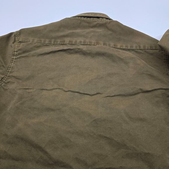 True Religion Green Military Style Long Sleeve Button Shirt Men Medium READ - Picture 8 of 15